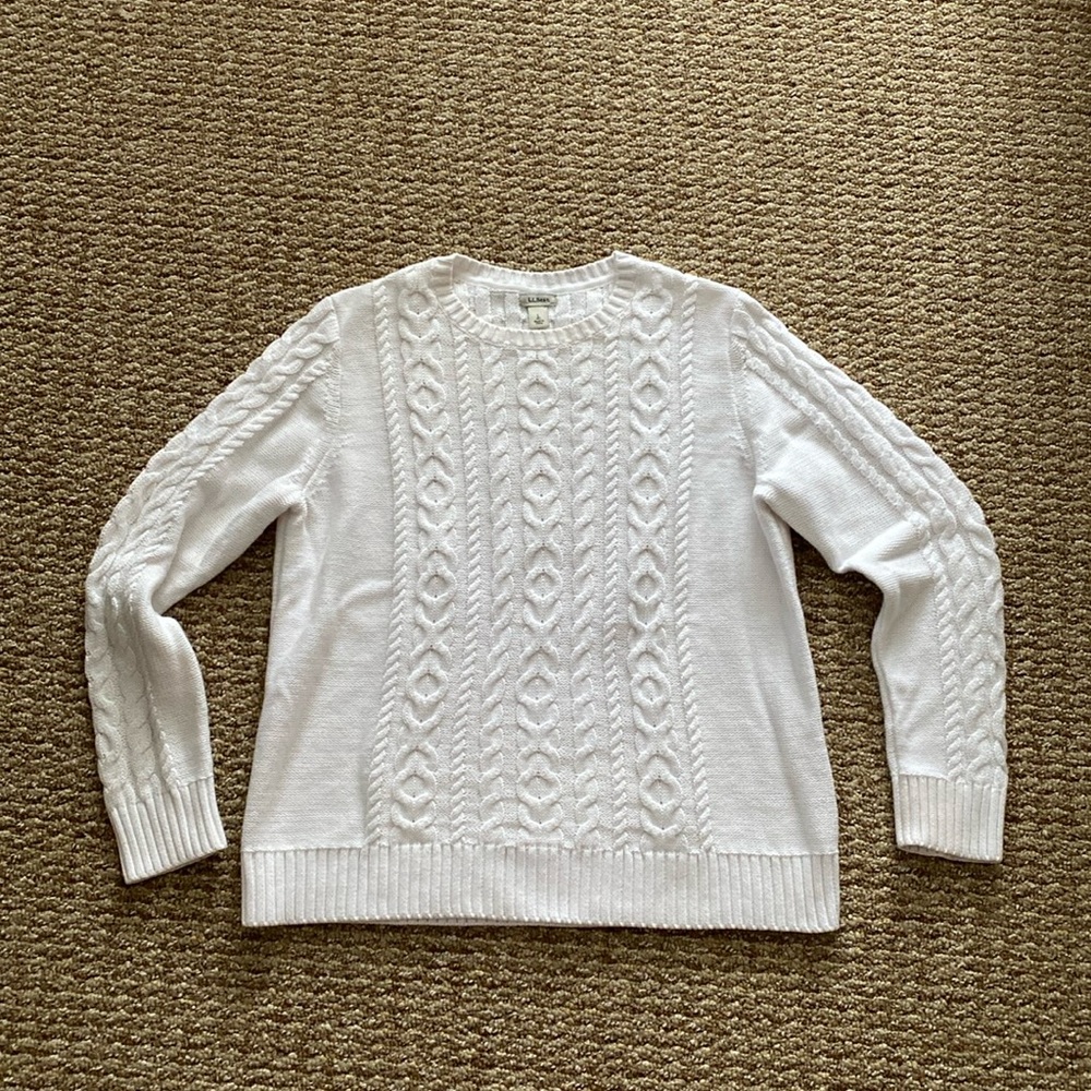 LL Bean Cotton Sweater L Petite